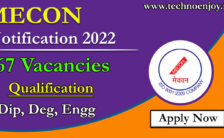 MECON Notification 2022 – Applying for the 167 Executive Posts | Apply Online