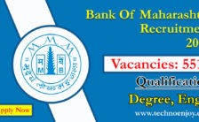 Bank of Maharashtra Notification 2022 – Applying for the 551 Officer Posts | Apply Online