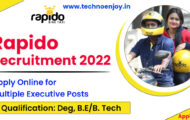 Rapido Notification 2022 – Applying for the Various Executive posts | Apply Online